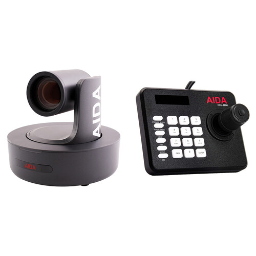 AIDA Imaging Full HD NDI|HX PTZ Camera with 12x Optical Zoom + Controller Bundle